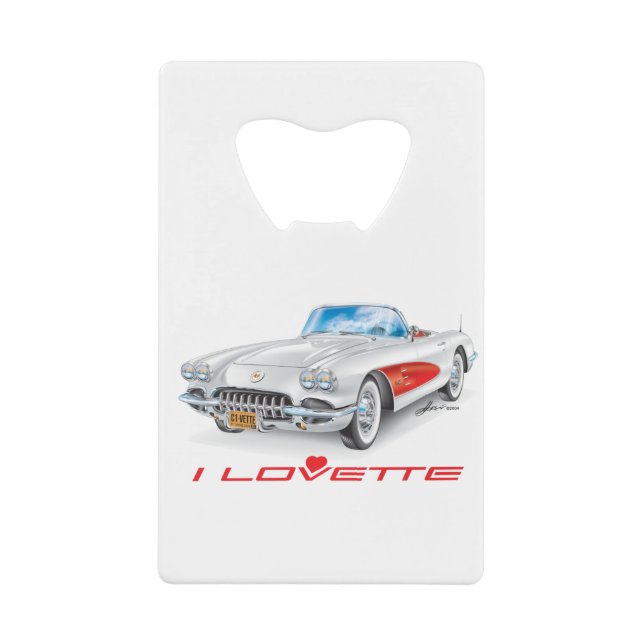 I LOVETTE UNIQUE CAR DESIGN CREDIT CARD BOTTLE OPENER (Front)