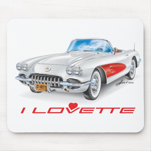 I LOVETTE UNIQUE CAR DESIGN MOUSE PAD (Front)
