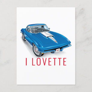 I LOVETTE UNIQUE CAR DESIGN POSTCARD