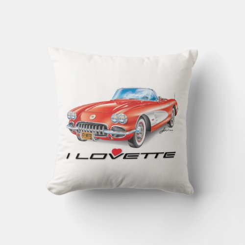 I LOVETTE UNIQUE CAR DESIGN THROW PILLOW