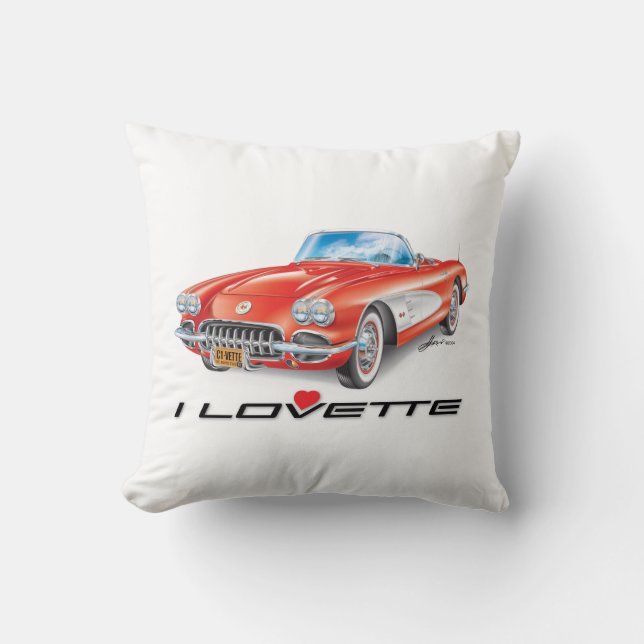 I LOVETTE UNIQUE CAR DESIGN THROW PILLOW (Front)