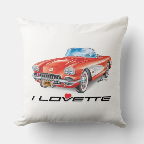 I LOVETTE UNIQUE CAR DESIGN THROW PILLOW