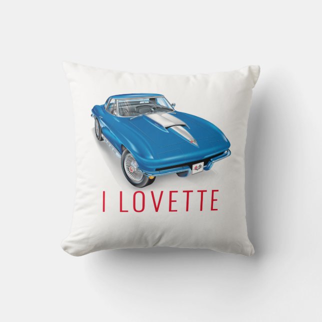 I LOVETTE UNIQUE CAR DESIGN THROW PILLOW (Front)