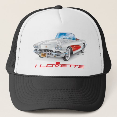 I LOVETTE UNIQUE CAR DESIGN TRUCKER HAT