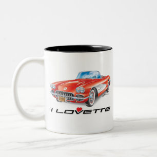 I LOVETTE UNIQUE CAR DESIGN Two-Tone COFFEE MUG