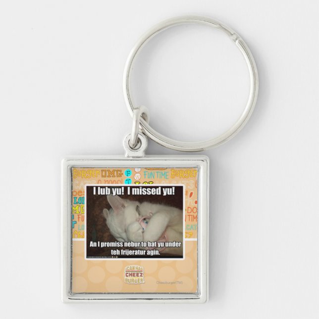 I lub Yu! I missed  yu! Keychain (Front)