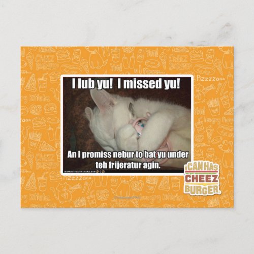 I lub Yu I missed  yu Postcard