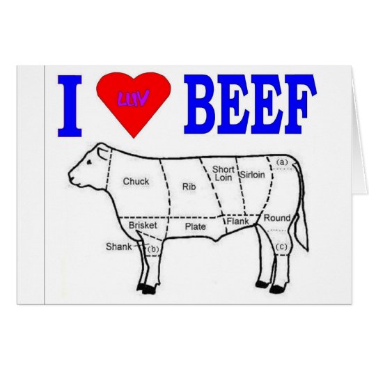 I LUV BEEF CARDS (Front Horizontal)