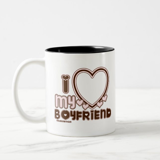 i luv brown bf Two-Tone coffee mug (Left)