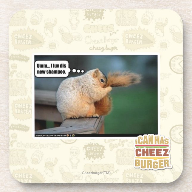 I luv dis new shampoo beverage coaster (Front)