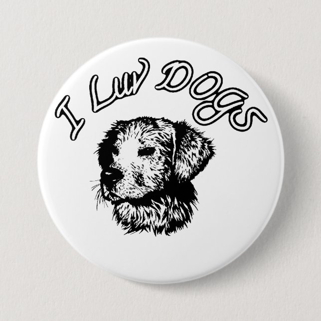 " I luv Dogs "  Button (Front)