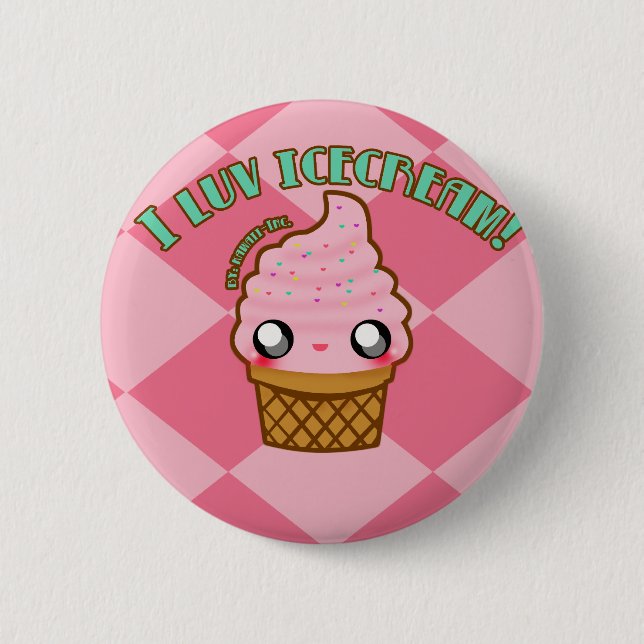 I luv Icecream! Button (Front)