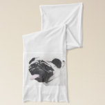 I Luv My Pug Scarf<br><div class="desc">An image of a cute little black and white Pug, it is a photograph that has been digitally enhanced.</div>