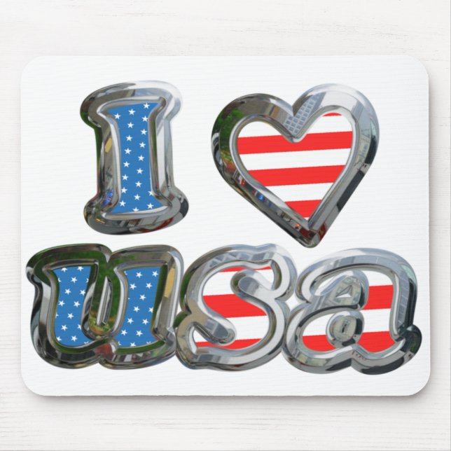 I Luv USA Mouse Pad (Front)
