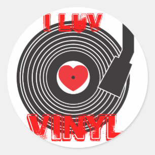 I Luv Vinyl Classic Round Sticker