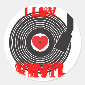 I Luv Vinyl Classic Round Sticker