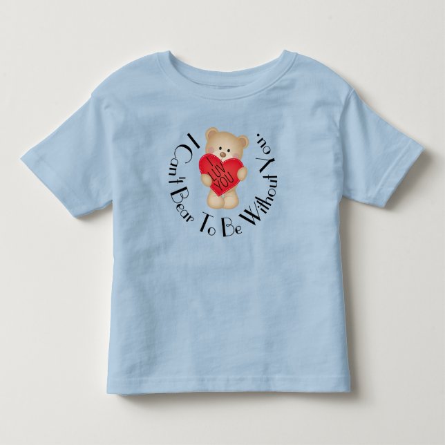 I Luv You Bear Toddler Fine Jersey T-Shirt (Front)