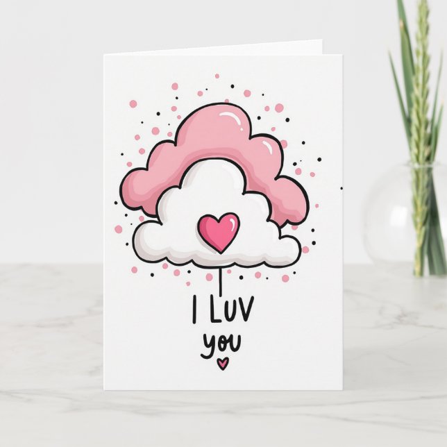 I Luv You Cloud Art Card (Front)