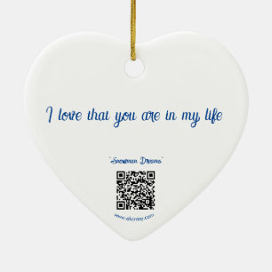 I LUV YOU generic _Snowman Dreams Ceramic Ornament