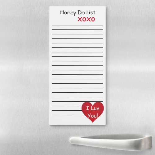 I Luv You Honey Do Magnetic Notepad