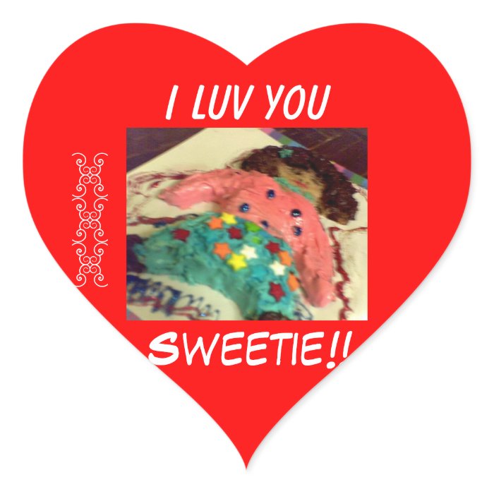 I Luv You Sweetie Valentine stickers