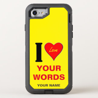 I LUV (Your own words) OtterBox Defender iPhone SE/8/7 Case