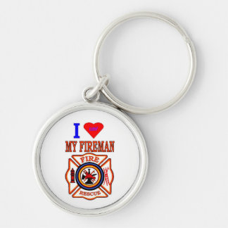 I LUY MY FIREMAN KEYCHAIN