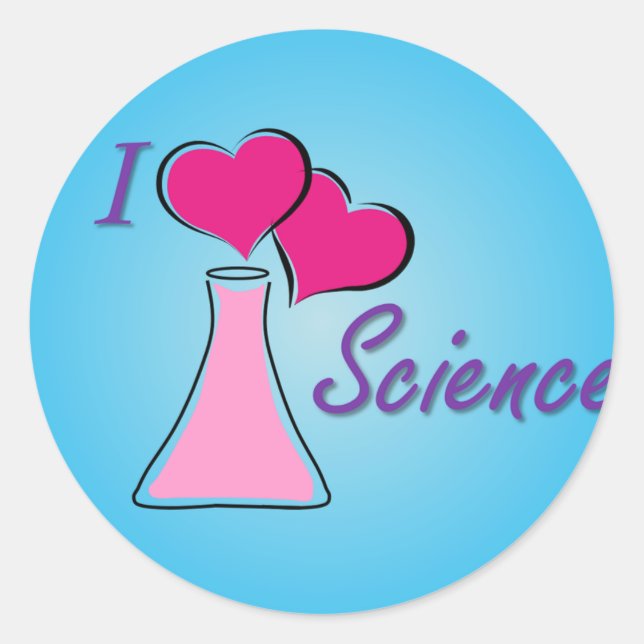 I LV Science Classic Round Sticker (Front)