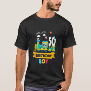 I m 50th Birthday Boy Train Toy Theme 50 Year Old  T-Shirt