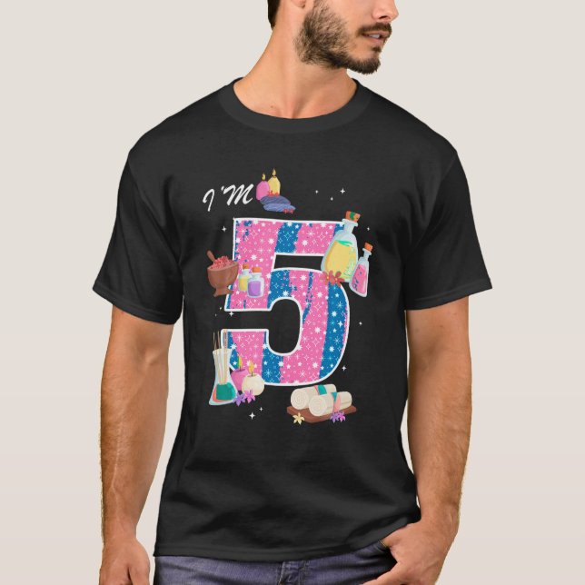 I m 5th Spa Birthday Girl Nail Polish Makeup 5 Yea T-Shirt (Front)