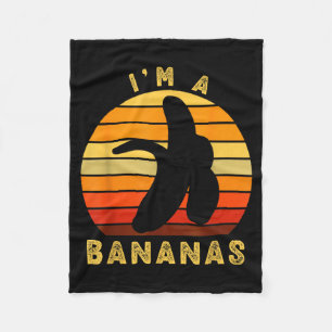 I’m A Bananas Funny Retro Vintage Banana Humor Sun Fleece Blanket