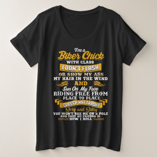 Im A Biker Chick Gift For Motorbike Lovers Plus Size T_Shirt