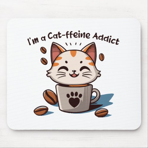 I m a Cat_ffeine Addict Mouse Pad