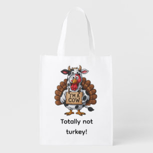 I’m a Cow Turkey Funny Thanksgiving Disguise Grocery Bag
