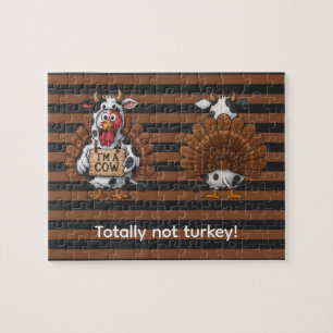 I’m a Cow Turkey   Funny Thanksgiving Disguise Jigsaw Puzzle