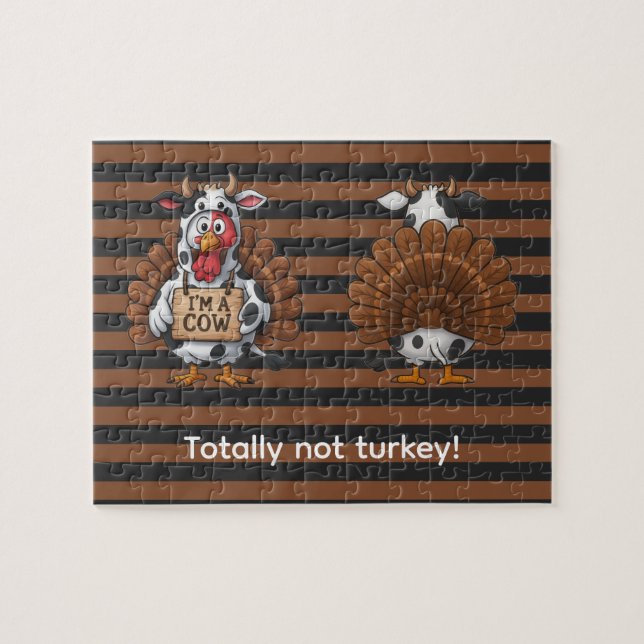 I’m a Cow Turkey | Funny Thanksgiving Disguise Jigsaw Puzzle (Horizontal)