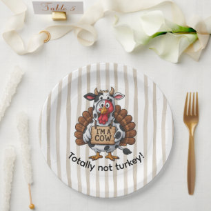 I’m a Cow Turkey Funny Thanksgiving Disguise Paper Plates