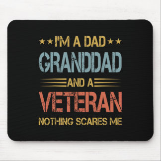 I&#; m A Dad Granddad And Veteran Fathers Day Papa Mouse Pad