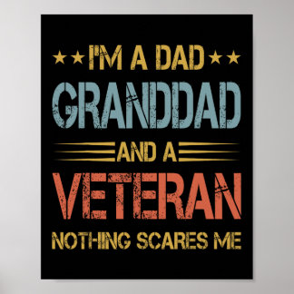 I&#; m A Dad Granddad And Veteran Fathers Day Papa Poster