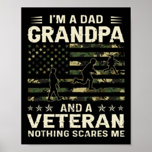 I&#; m A Dad Grandpa And Veteran Fathers Day Ameri Poster
