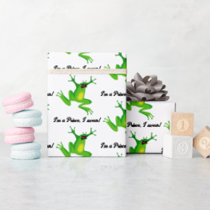 I’m a Fairy Tale Prince Funny Green Frog Cartoon Wrapping Paper