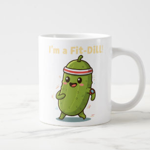 I’m a Fit-Dill! Funny Fitness Pickle Pun Design Giant Coffee Mug