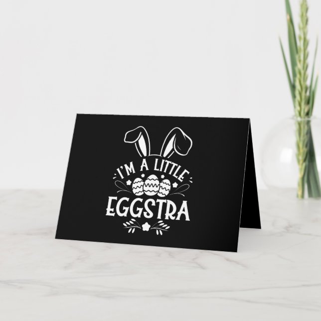 I’m A Little Eggstra Funny Rabbit Easter Bunny Thank You Card (Front)