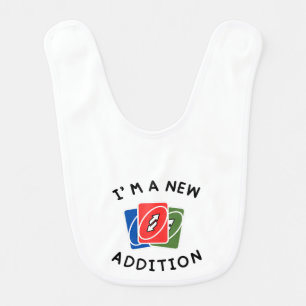 I’m a New Addition Baby Bib Funny UNO Halloween