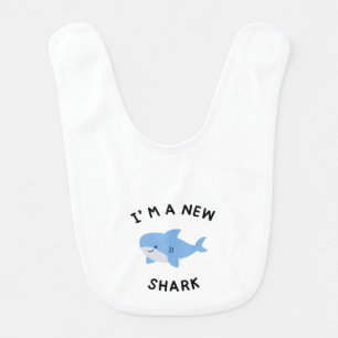 I’m a New Shark Baby Bib   Funny Ocean Halloween