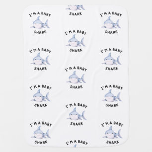 I’m a New Shark Baby Blanket   Customizable