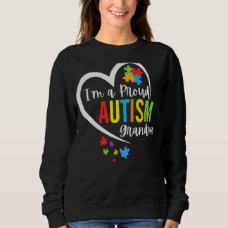I M A Proud Grandma Love Heart Puzzle Autism Aware Sweatshirt