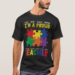I M A Proud Teacher Autistic Kids Autism Awareness T-Shirt