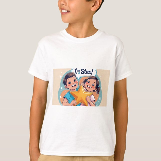  I’m a Star! Cute Motivational T-shirt for Kids (Front)