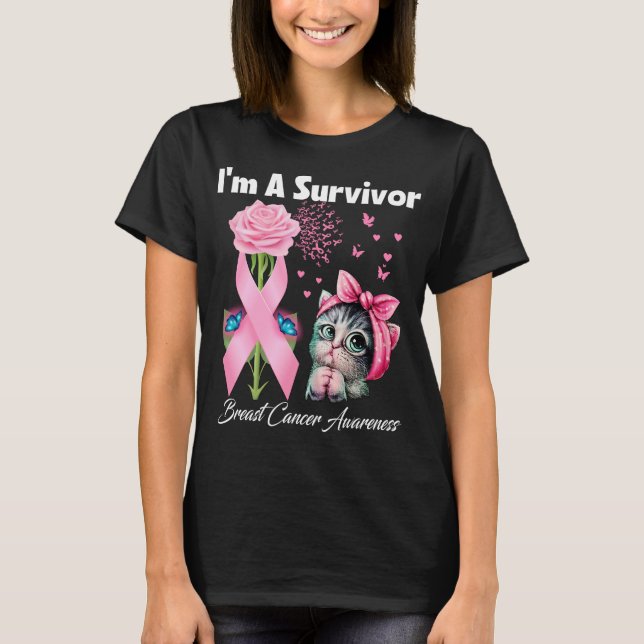 I’m A Survivor Breast Cancer Awareness Butterfly F T-Shirt (Front)